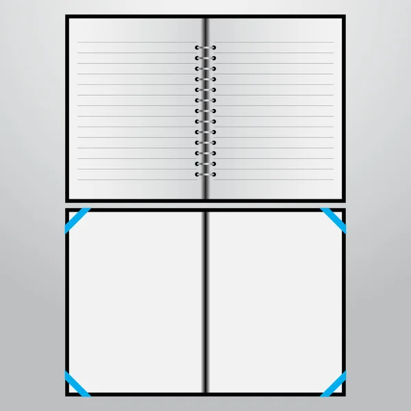 Cuaderno en blanco vector ilustración — Archivo Imágenes Vectoriales