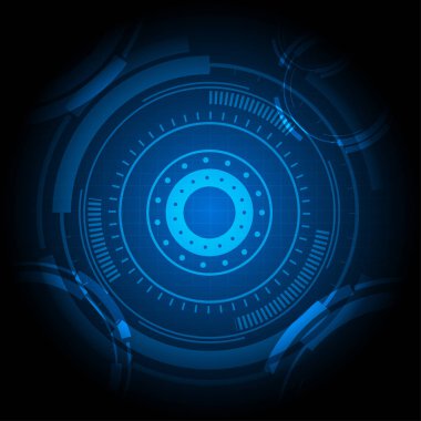 Soyut mavi teknoloji daire vektör çizim