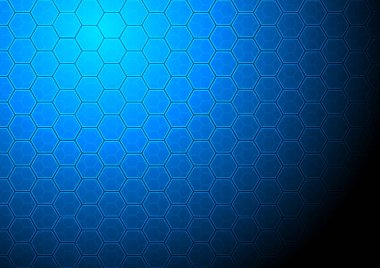 Koyu mavi renkli vektör teknoloji ve iş şablonuna soyut altıgenler