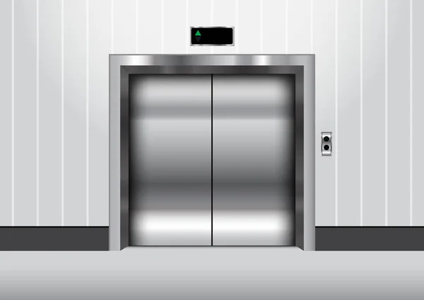 Kapalı kapının vektör çizim ile metal Asansör