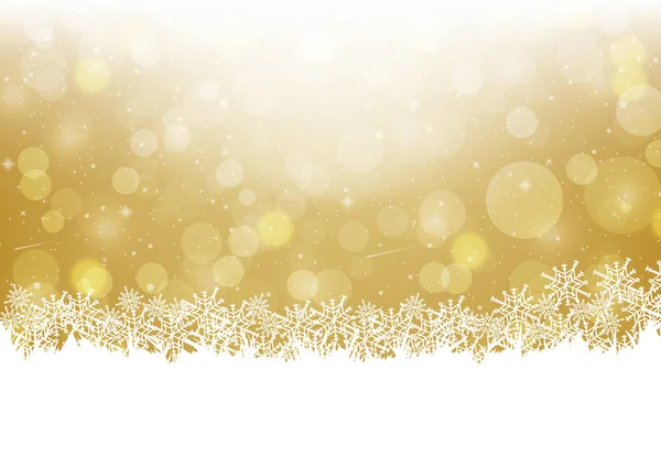 Kerst sneeuwvlok op gouden achtergrond vectorillustratie — Stockvector