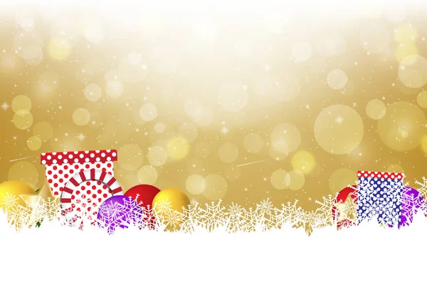 Veselé Vánoce na zlaté pozadí vektorové ilustrace — Stockový vektor