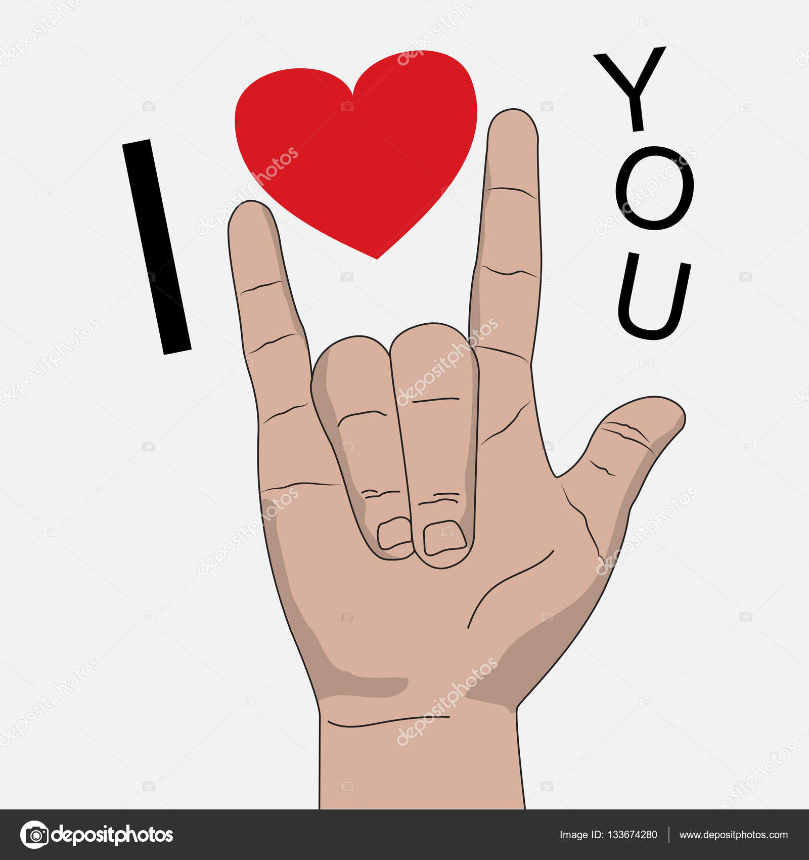 I Love You Hand Signal Vector Illustration Stock Vector Image By