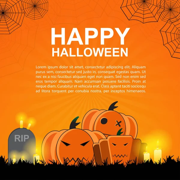 Cartel de Halloween tarjeta vector fondo ilustración — Vector de stock
