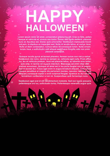 Halloween cartel vector ilustración — Vector de stock