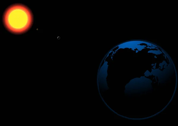 Solen Merkurius venus jorden vektorrum bakgrund vissa delar av denna bild från Nasa — Stock vektor
