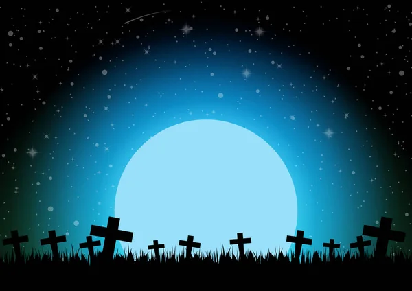 Halloween cementerio vector fondo — Archivo Imágenes Vectoriales