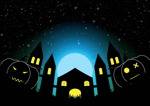 Halloween dessin d'arrière-plan illustration vectorielle — Image vectorielle