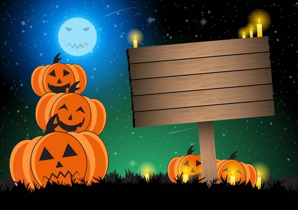 Halloween calabaza fondo vector ilustración — Archivo Imágenes Vectoriales