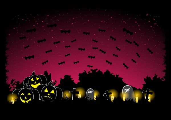 Skrämmande halloween bakgrund vektorillustration — Stock vektor