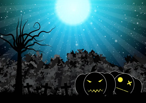 Abóbora assustadora halloween fundo vetor ilustração — Vetor de Stock