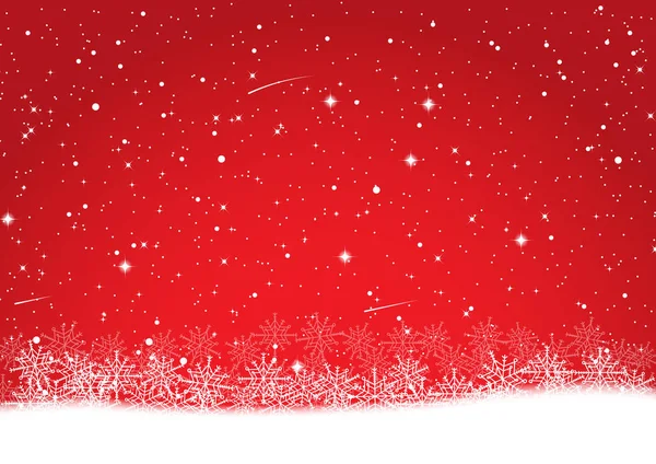 Śnieżynka na czerwonym tle Boże Narodzenie — Wektor stockowy
