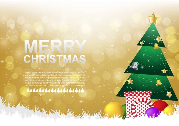 Christmas decoration on gold background — Stock Vector