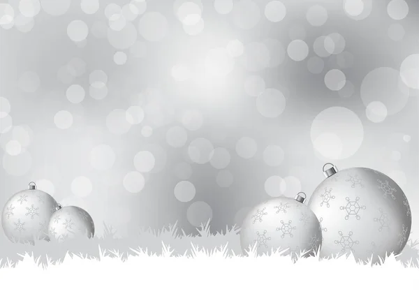 Bola blanca navidad decorado fondo — Vector de stock