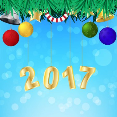 Noel ve yeni yıl 2017 vektör çizim