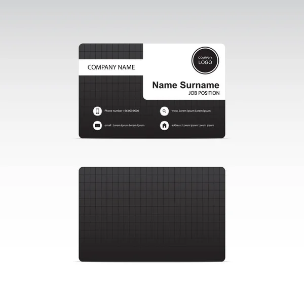 Design de vetor tema preto cartão de visita — Vetor de Stock
