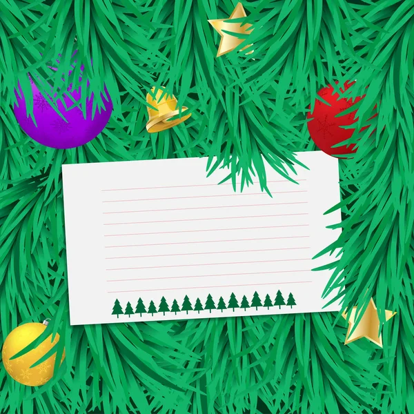 Zavřete kartu vánoční na vánoční stromeček — Stockový vektor