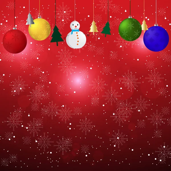 Sneeuwvlok op rode kerst vector achtergrondontwerp — Stockvector