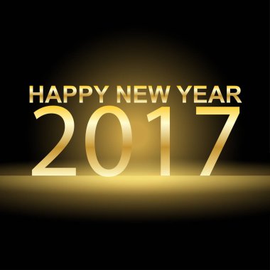 Mutlu yeni yıl 2017 Altın ışık arka plan