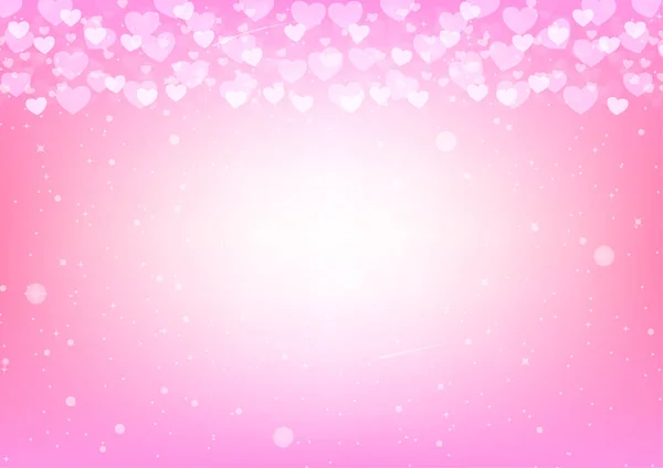 Rosa Hintergrund mit Herzen für Valentinskarten-Vektor-Design — Stockvektor