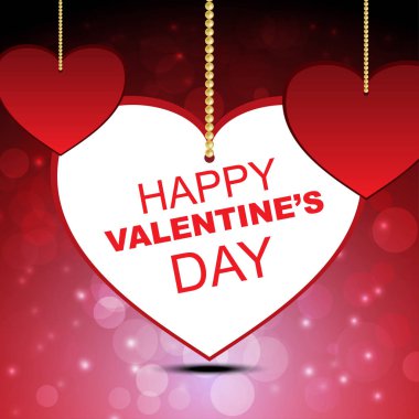 Mutlu Sevgililer koyu kırmızı bokeh arka plan üzerinde