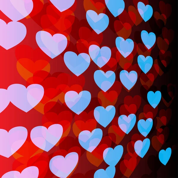 Valentine corações fundo vetor ilustração —  Vetores de Stock