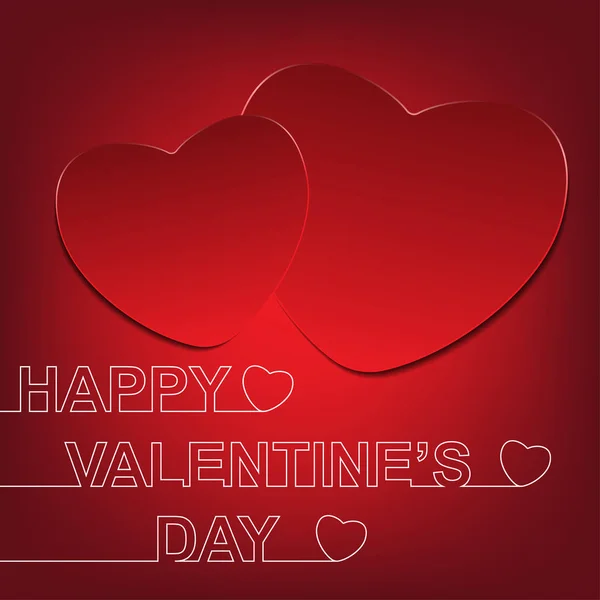 Happy valentine's day decoratie op rode achtergrond — Stockvector