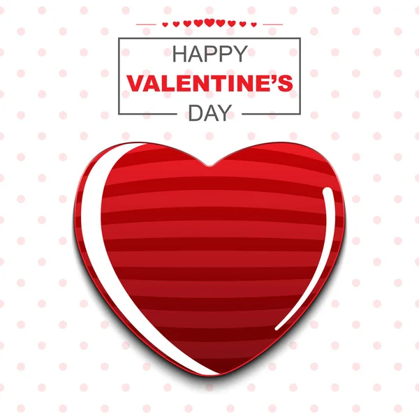 Happy Valentine 's day decoration with red heart on red dot background — стоковый вектор