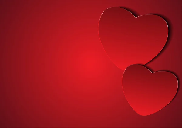 Пара красных сердец с пустым местом слева — стоковый вектор