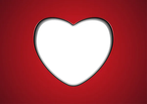Vector white heart on red background — Stock Vector