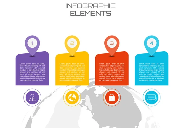 Elementos Infográficos Com Ícones Marketing Alguns Elementos Desta Imagem Fornecidos — Vetor de Stock