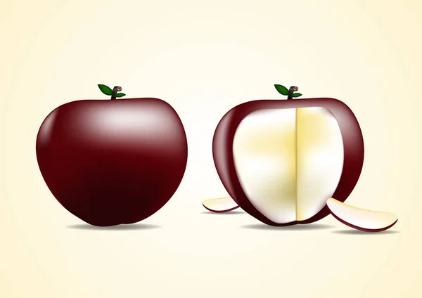 Objet Vecteur Réaliste Pomme — Image vectorielle