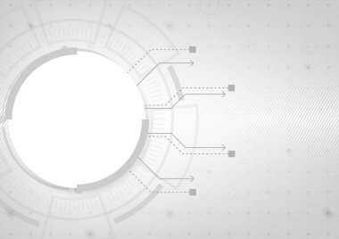 Beyaz arkaplanda dijital devre kartı, vektör teknolojisi kavramı