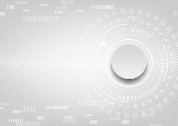 Beyaz kullanıcı arayüzü arka planında küçük noktalar ve dikdörtgenlerle gri düğme. vektör teknolojisi kavramı