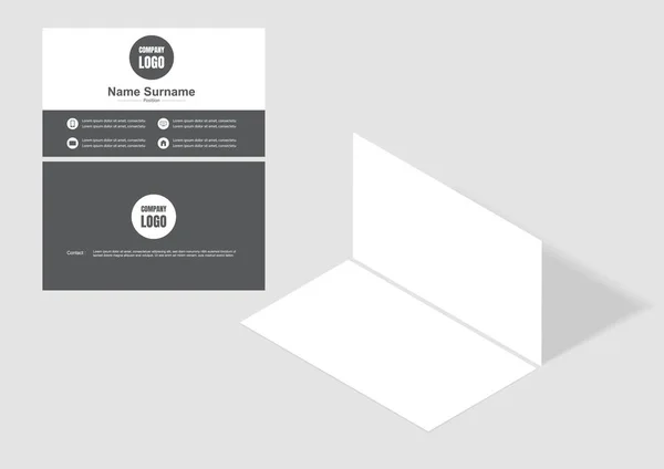 Gray Business Card Template — Stock Vector