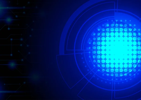 Cerchio Futuristico Con Luce Blu Incandescente — Vettoriale Stock