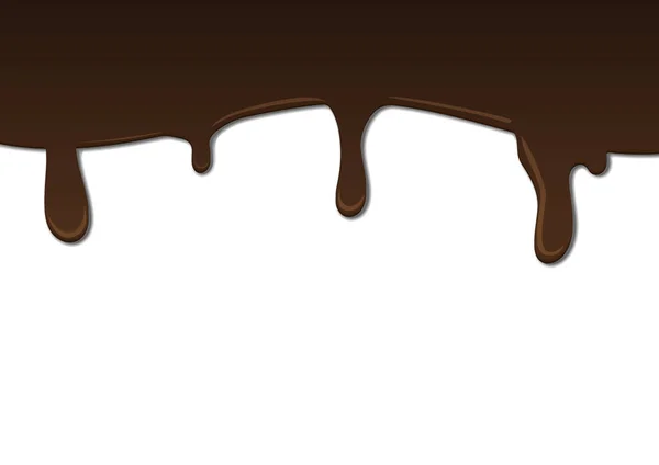 Tavená Tmavá Čokoláda Kapající Bílou Stěnu — Stockový vektor