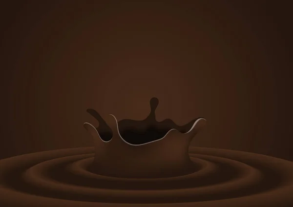 Salpicadura Leche Chocolate Sobre Fondo Marrón — Vector de stock