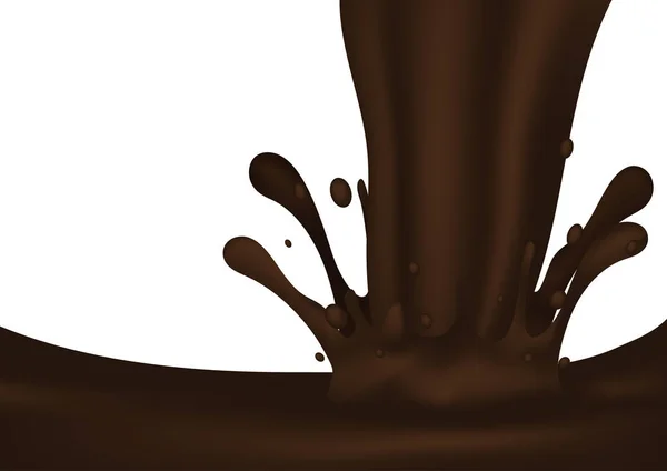 Versare Spruzzare Latte Cioccolato — Vettoriale Stock