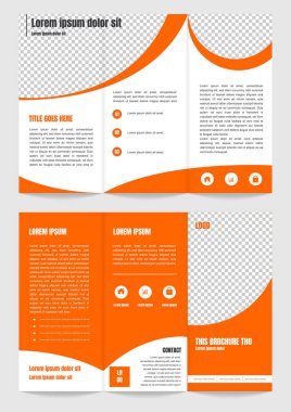 Turuncu temalı üç katlı broşür