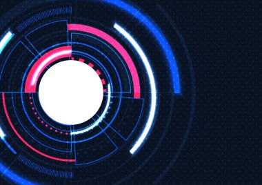 Teknoloji arka planı, daire şeklinde fütüristik devre kartı
