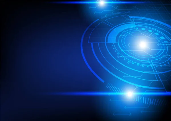 Parlak ışık ve teknoloji arka planına sahip soyut devre ve ok çizgileri