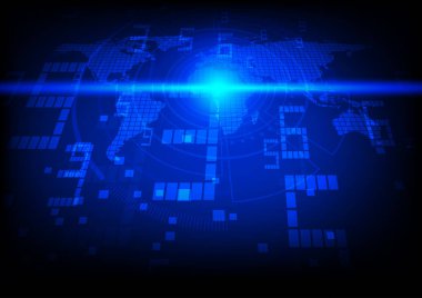 Soyut veri ve devre kartına sahip yüksek teknoloji arkaplan NASA tarafından desteklenen bu resimdeki bazı elementler