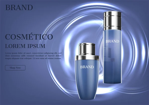 Kozmetik reklamı, nemlendirici ve serum şablonu modelleme