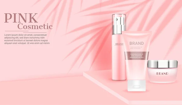 Pembe kozmetik cilt şablonu