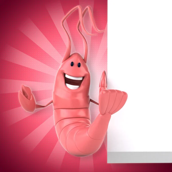 Camarão rosa engraçado — Fotografia de Stock