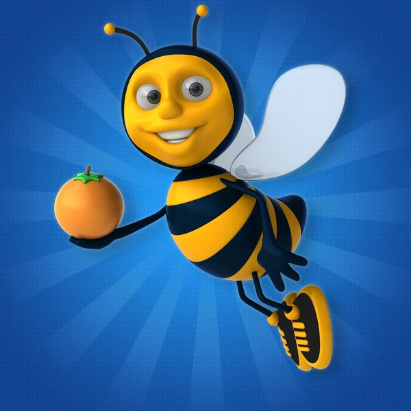 Bee holding oranje — Stockfoto