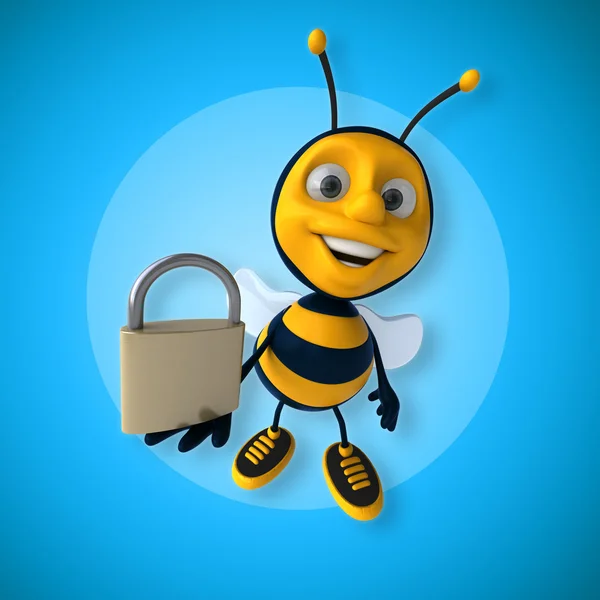 Biene mit Vorhängeschloss — Stockfoto