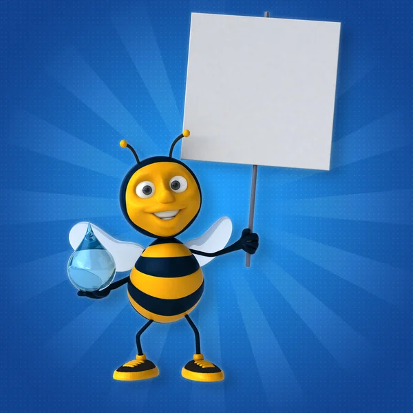 Bee holding van de daling van de kaart en water — Stockfoto