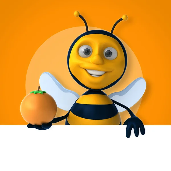 Pszczoła gospodarstwa karta i pomarańczowy — Zdjęcie stockowe